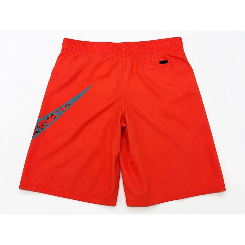 Nike Boys Swim Trunks Size Medium (9–11 Years) Bright Coral Orange Swoosh Board
